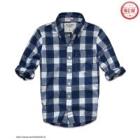 heren abercrombie fitch plaid lang overhemd wit diepblauw Winkel Amsterdam 77oue758